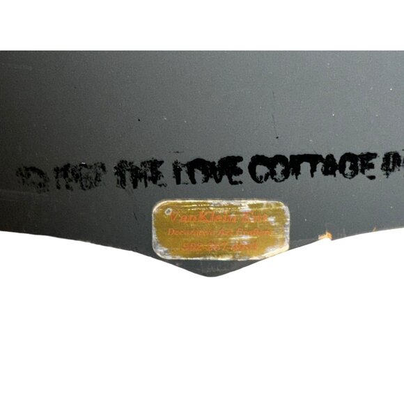 Vintage Van Klein Wood Door Harp Wall Hanging With Heart Design - Picture 6 of 6